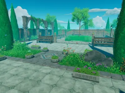 Toon Garden - Game Props Low-poly 3D model