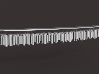 bamboo pendant chandelier 3D model