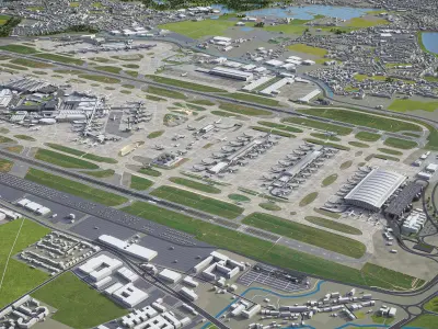 London Heathrow Airport - LHR Low-poly 3D model