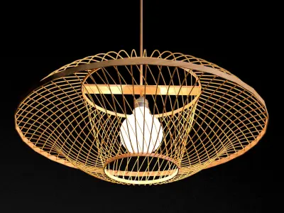 Rattan Lighting Set 8 3D model