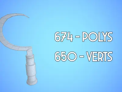 SICKLE CARTOON STYLIZED Low-poly 3D model