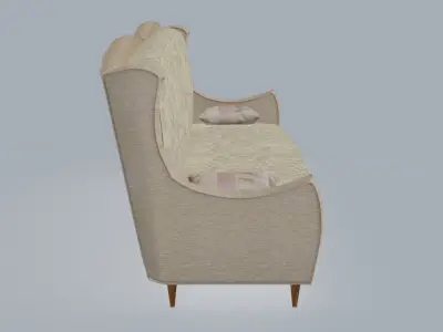 Round arms sofa 3D model