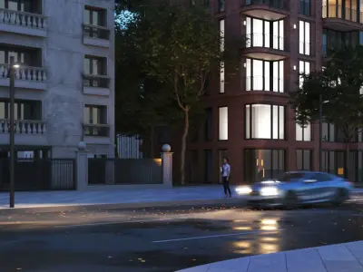 Apartment Building In Uk 3D model