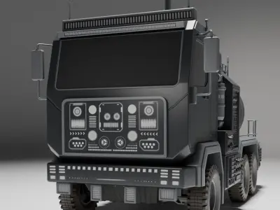 Fire Tanker Emergency Response Unit Low-poly 3D model