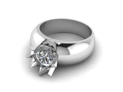  Single Diamond Engagement Ring 3d printable Model 3D print model