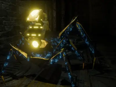 Spider Mech LOW POLY 4k PBR Textures Low-poly 3D model