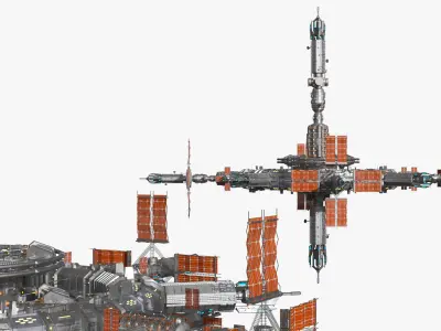  Modular Communications Nexus with Solar Array Ports Metallic Gray 