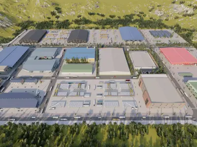  Industrial Factory-Factory building 3D model