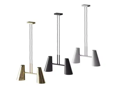 Cono pendant lamp 2 shades 3D model