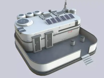Scifi house Low-poly 3D model get
