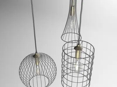 Wire Lamps 3D model