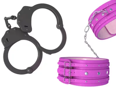 Galls Double Lock Handcuff collection 3D model