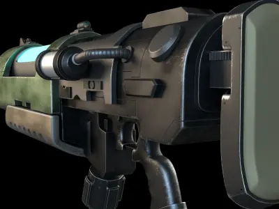 Plasma Rifle Low-poly 3D model