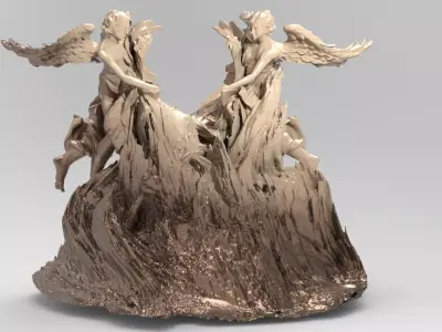 Arch Warrior biblical angel Stand 1  3D model