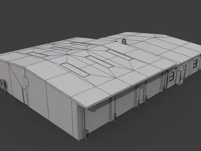 Suburban Fire Department Low-poly 3D model