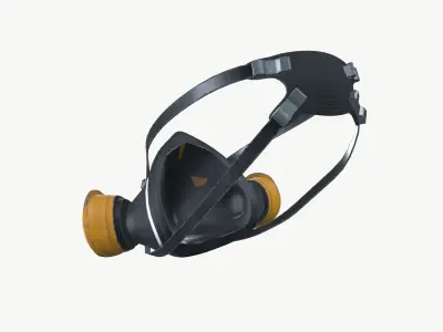 Gas Mask Low-poly 3D model 6