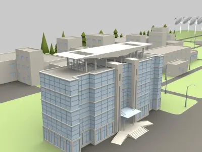 Solar power station 3D model