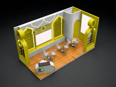 Booth Exhibition Stand Stall 3x6m Height 300cm 2 Side 3D Model 3D model