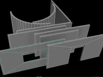  building  Modular Kit - wall collection - PBR  3D Model Pack