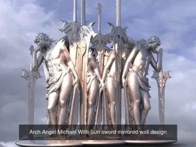 Angel Wall Art sculptures 3D Model Pack