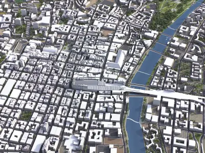 Glasgow - 3D City Model Low-poly 3D model
