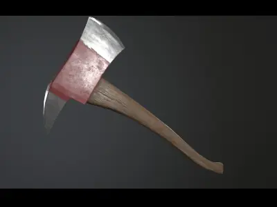 Fire axe Low-poly 3D model
