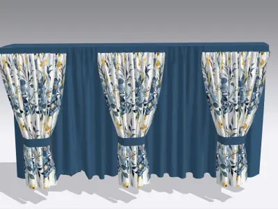 Curtain Low-poly 3D model