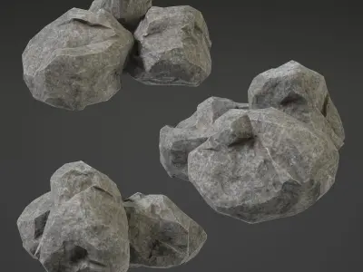 Stone Middle Low-poly 3D model
