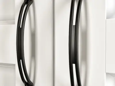 Wardrobesongesand pair of wardrobes with lights 3D model