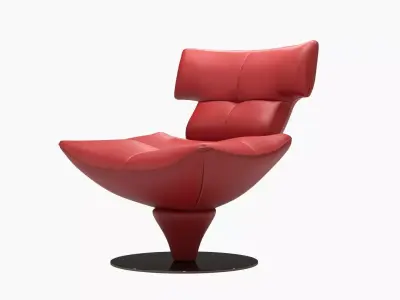 Modern Leather Stylish Lounge Chair 3D model
