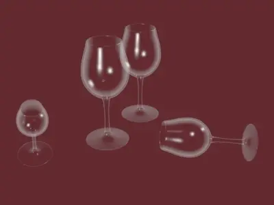 Wine Glass Low-poly 3D model