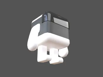 Cube Character 00006 CubeBot Low-poly 3D model