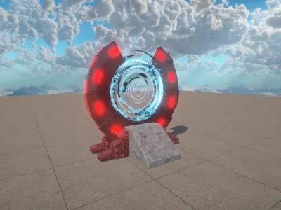 Sci-Fi Portal Low-poly 3D model purchase