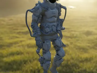 Space suit - Scifi astro ranger 2 Low-poly 3D model