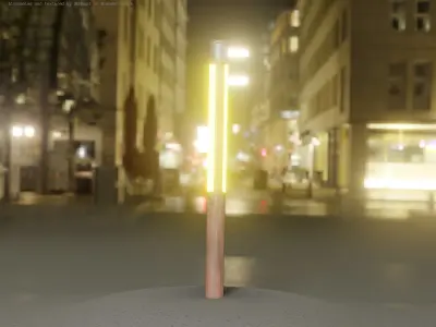 Wooden Lamp-Column 22 - Low-Poly Street-Light Set-9 Low-poly 3D model