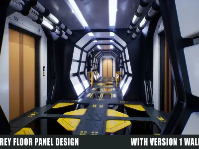 Scifi Space Corridor Asset Pack Version 2 Low-poly 3D model