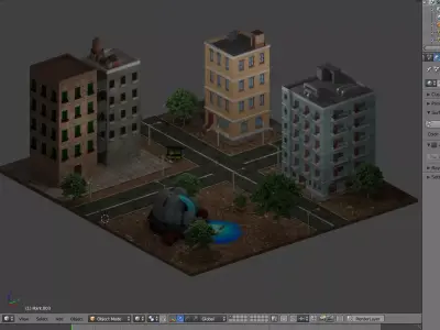 old urban 3D model