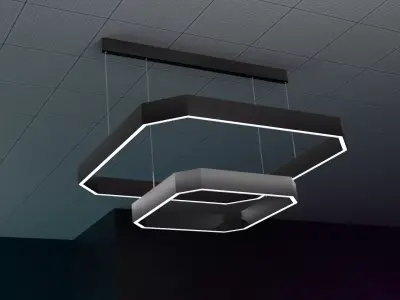 Minimalist Geometric LED Ceiling Light Low-poly 3D model