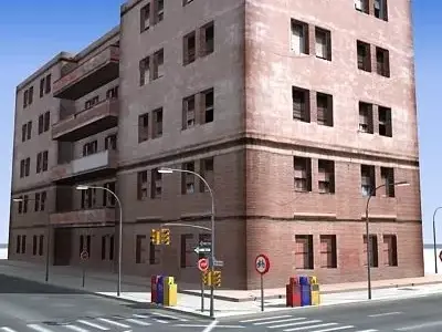 Low poly city block 14 Low-poly 3D model