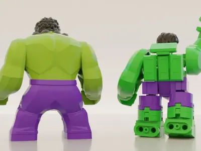 Lego Hulk mini pack 3D model