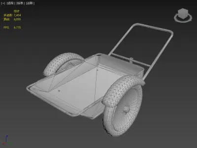 Gardener handcart Free low-poly 3D model