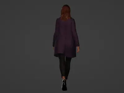 Graceful Stroll Young woman in everyday life 3D model