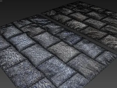 Carpet tiled floor with tiles 3D model