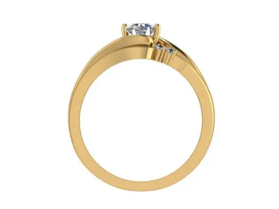 Ring155 engagement ring set gold 3D print model