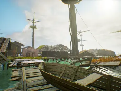 Slum Island Low-poly 3D model