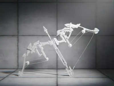 Sci-fi Bow and Arrow Low-poly 3D model