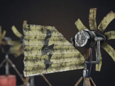 Handmade wind generator Free low-poly 3D model