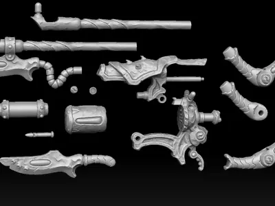 Stylized toxic rifle 3d print 3D print model