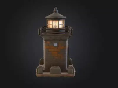 Pixel Lighthouse Low-poly 3D model