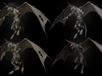 Ghostwing Rigged Game Ready Low-poly 3D model